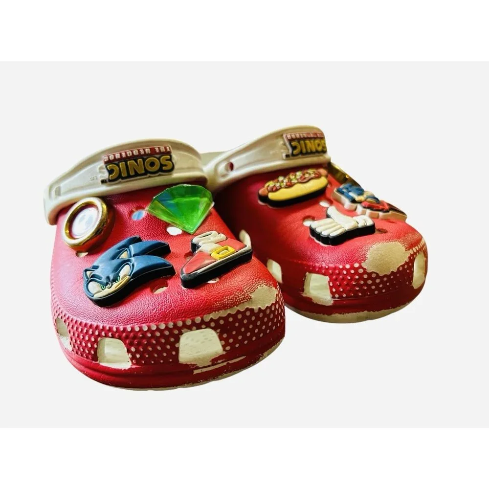 Crocs Sega Sonic the Hedgehog Kids Size C 11 Red Slip On Clogs Limited Ed‎ 2023